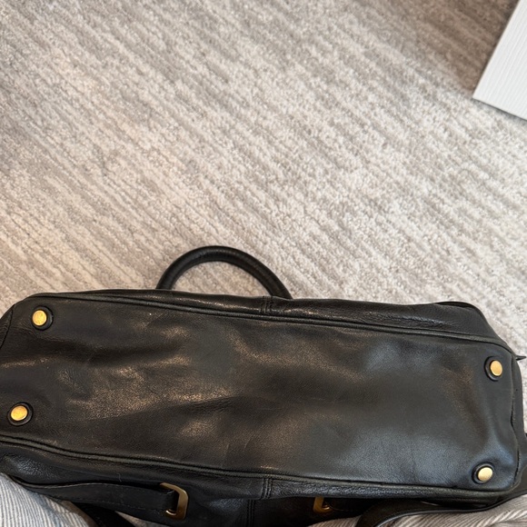 Botkier Black Leather Shoulder Bag with Gold Accents - Picture 6 of 10